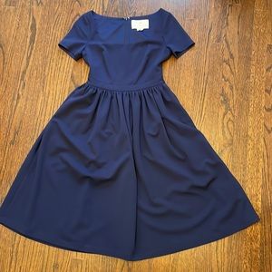 LIKE NEW Gal meets glam: Annie scuba crepe fit and flare in navy